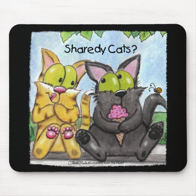 Sharedy Cats -Silly and Tig Mouse Mat (Front)