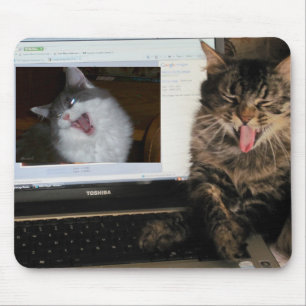 Sharing a laugh on video chat mouse mat