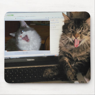 Sharing a laugh on video chat mouse mat