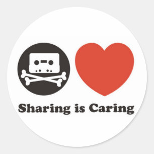 Sharing is Caring Classic Round Sticker