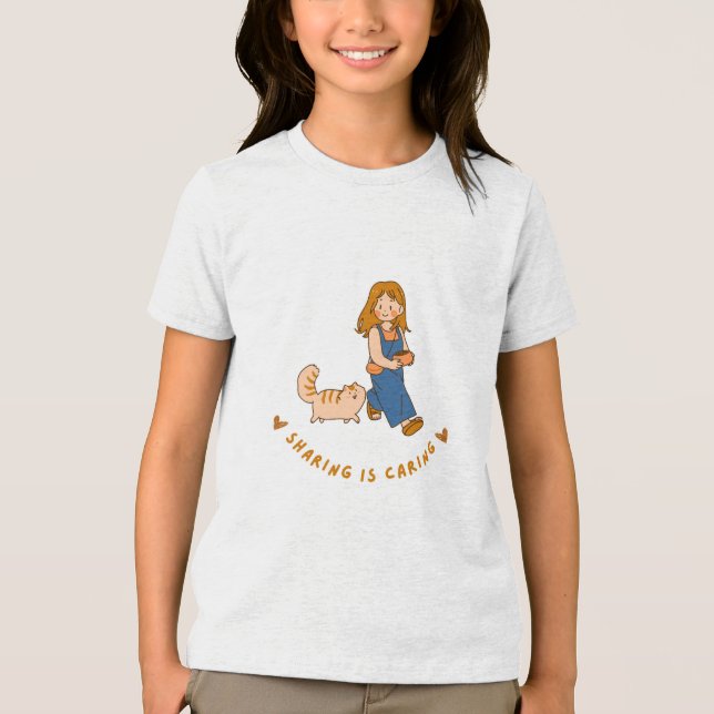 sharing is caring t-shirt design Tri-Blend shirt (Front)