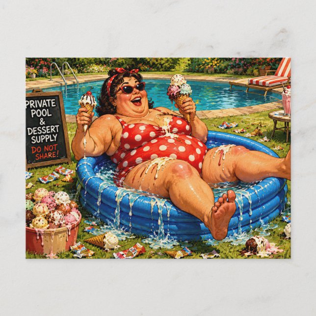 Sharing Is Highly Overrated - Self Denial Cartoon Postcard (Front)