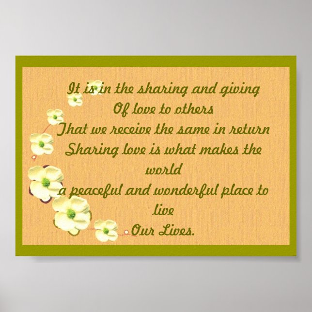 SHARING LOVE  BEAUTIFUL POSTER (Front)