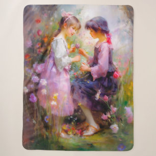 Sharing Roses and Friendship Sherpa Blanket