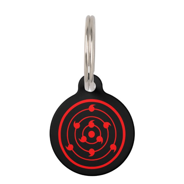 Sharingan Eyes Black Schlüsselanhänger Pet Tag (Front)