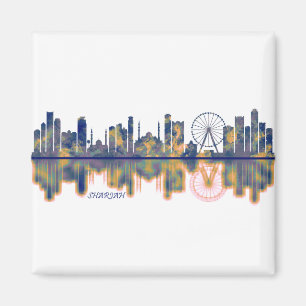 Sharjah UAE Skyline Magnet