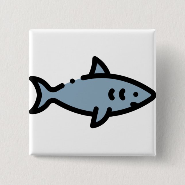 Shark 15 Cm Square Badge (Front)