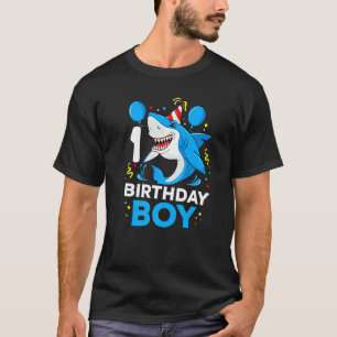 Shark 1st Birthday Party 1st Birthday Boy Girl T-Shirt