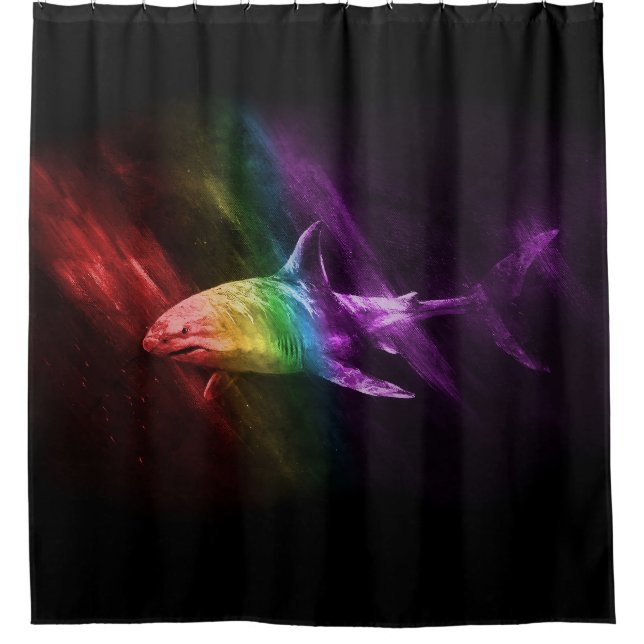 Shark 2 Pride Shower Curtain (Front)