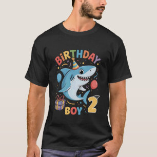 Shark 2nd Birthday Boy Ocean Theme Two Year Old Ki T-Shirt