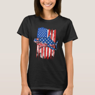 Shark 4th Of July American Flag Jawsome Shark T-Shirt