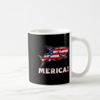 Shark 4th of July Independence Day American Flag Coffee Mug