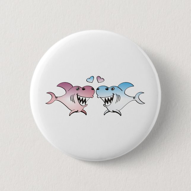 Shark 6 Cm Round Badge (Front)