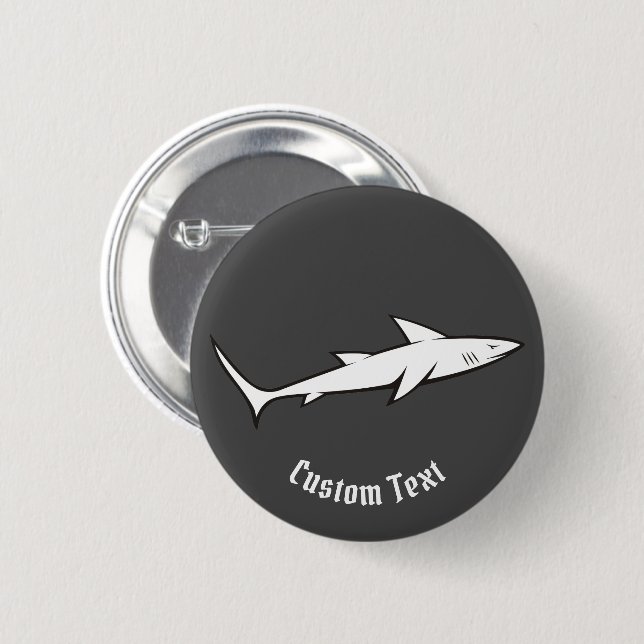 Shark 6 Cm Round Badge (Front & Back)