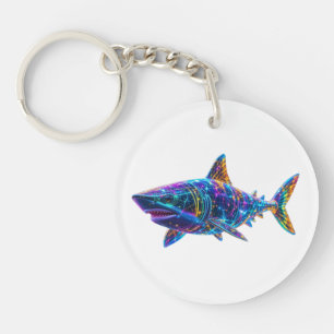 Shark - A Bright Art Key Ring