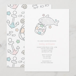 Shark Ahoy Baby Shower Invitation