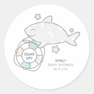 Shark Ahoy Classic Round Sticker