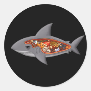 Shark Anatomy Classic Round Sticker