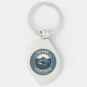 Shark and Fisherman Key Ring