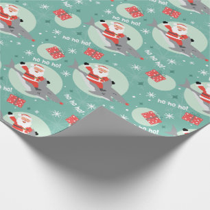 Shark and Santa Wrapping Paper