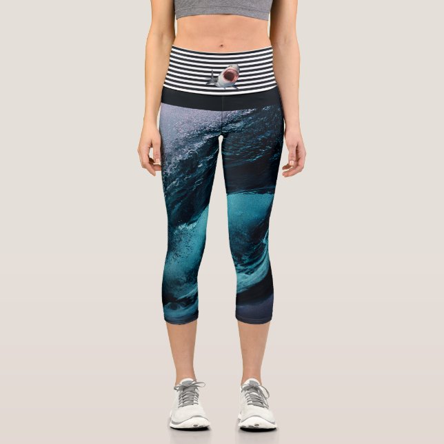 Shark animal spirit capri leggings (Front)