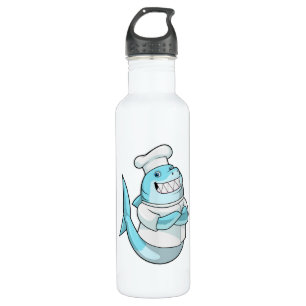 Shark as Chef with Cooking apron 710 Ml Water Bottle