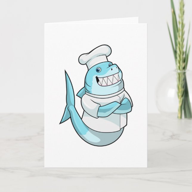 Shark as Chef with Cooking apron Card (Front)