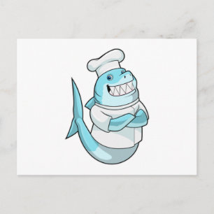 Shark as Chef with Cooking apron Postcard