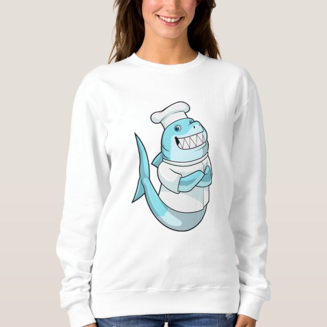 Shark as Chef with Cooking apron Sweatshirt (Front)