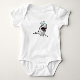Shark as Cook with Chef hat Baby Bodysuit