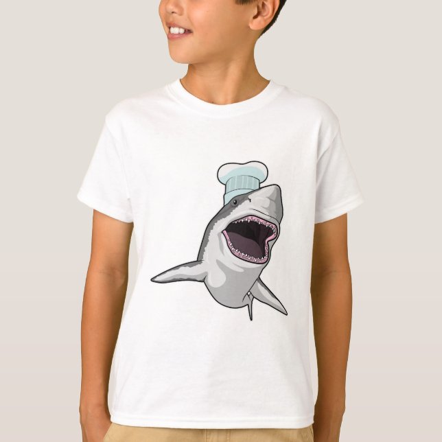 Shark as Cook with Chef hat T-Shirt (Front)
