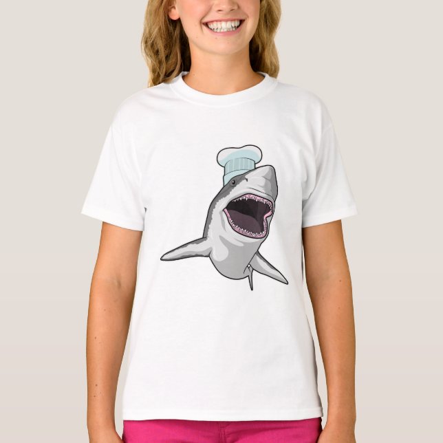 Shark as Cook with Chef hat T-Shirt (Front)