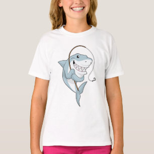 Shark as Fisher with Fishing rod T-Shirt