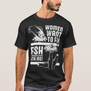 Shark as Fisher with Fishing rod T-Shirt