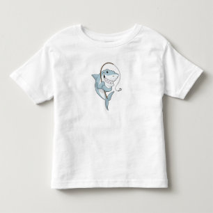 Shark as Fisher with Fishing rod Toddler T-Shirt