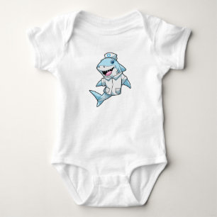 Shark as Nurse with Coat Baby Bodysuit