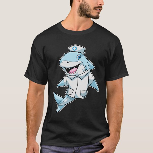 Shark as Nurse with Coat T-Shirt (Front)