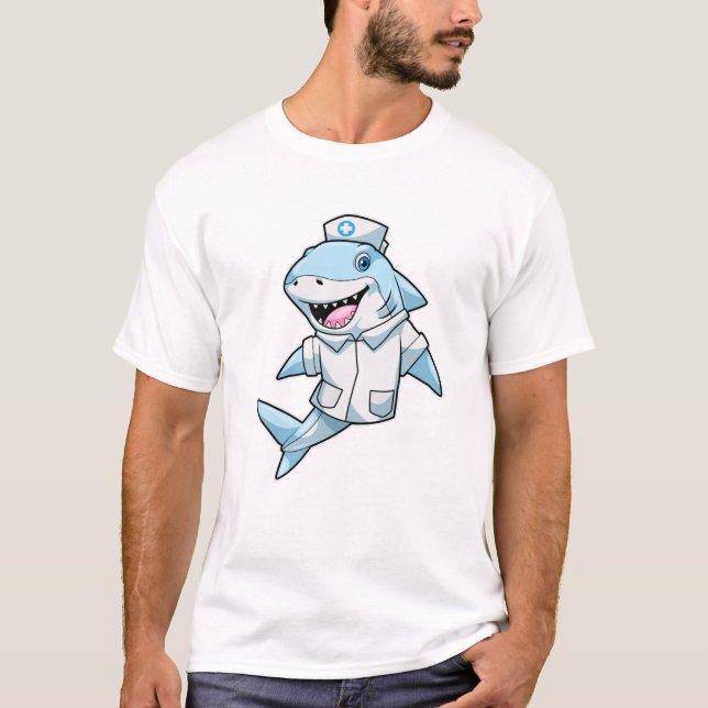 Shark as Nurse with Coat T-Shirt (Front)