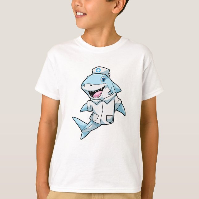 Shark as Nurse with Coat T-Shirt (Front)