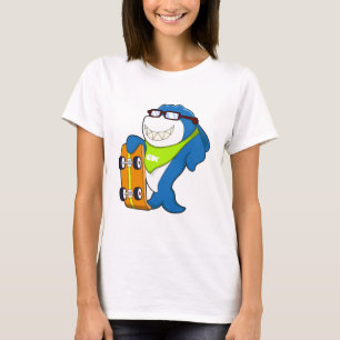 Shark as Skater with Skateboard T-Shirt