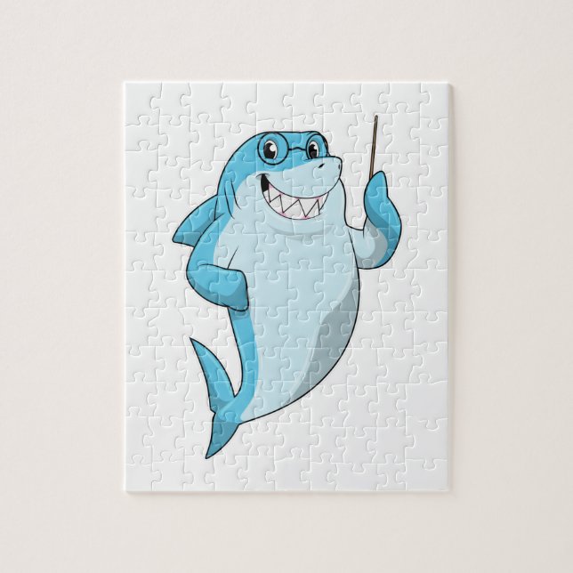 Shark as Teacher with Pointer Jigsaw Puzzle (Vertical)