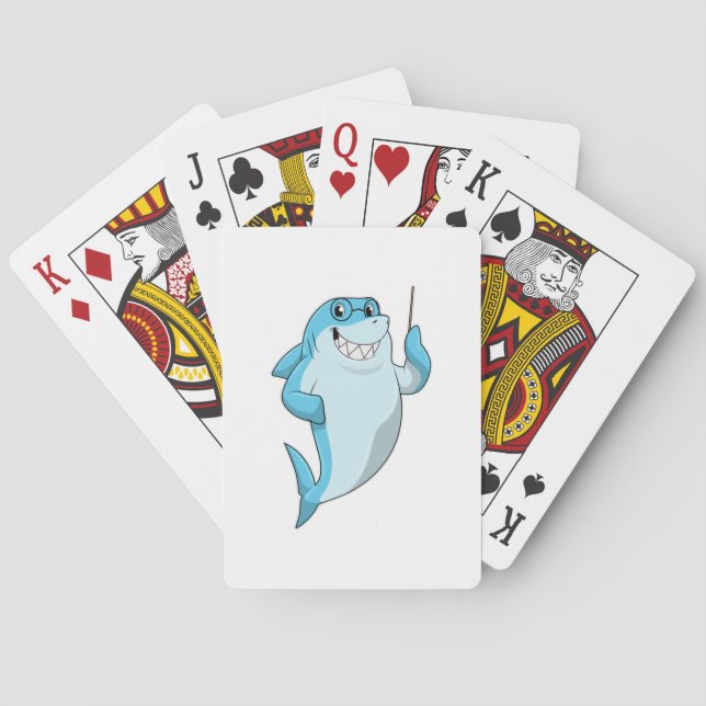 Shark as Teacher with Pointer Playing Cards (Back)