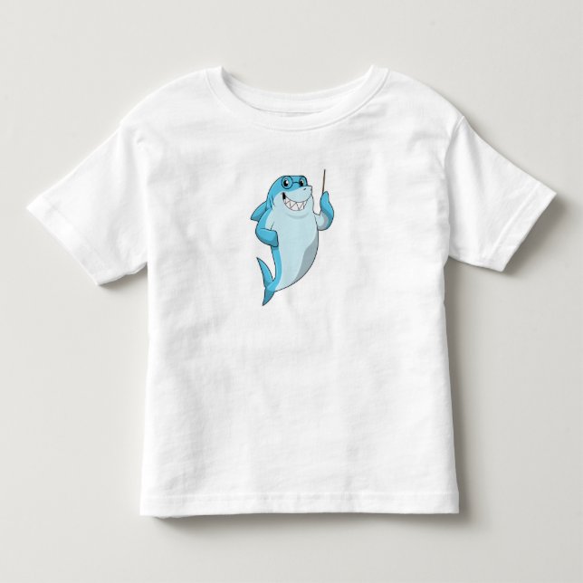 Shark as Teacher with Pointer Toddler T-Shirt (Front)