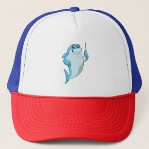 Shark as Teacher with Pointer Trucker Hat