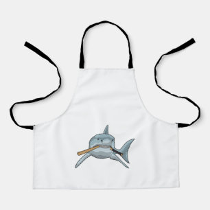 Shark at Baseball with Baseball bat Apron