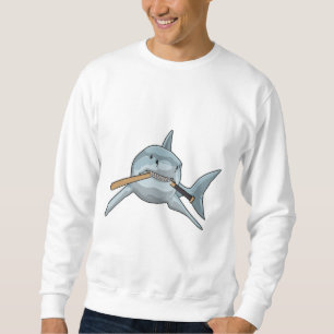 Shark at Baseball with Baseball bat Sweatshirt