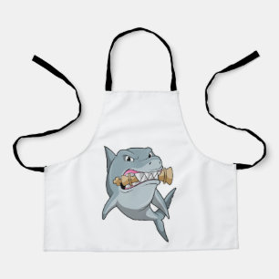 Shark at Chess with Chess piece King Apron