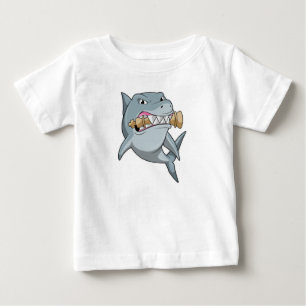 Shark at Chess with Chess piece King Baby T-Shirt