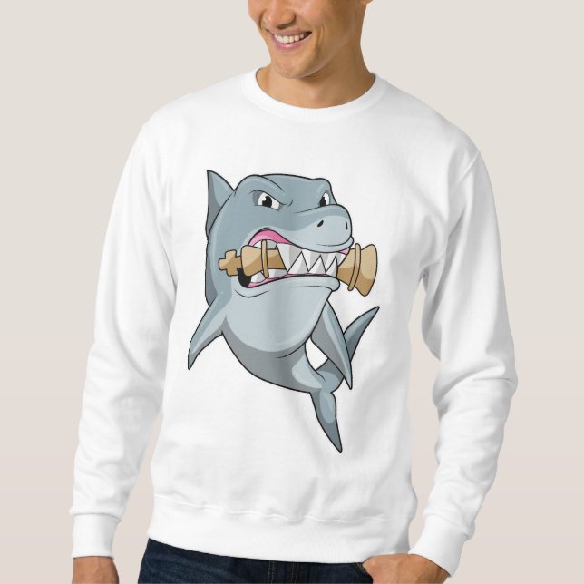 Shark at Chess with Chess piece King Sweatshirt (Front)