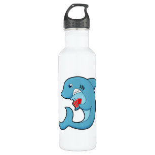 Shark at Poker with Poker cards 710 Ml Water Bottle